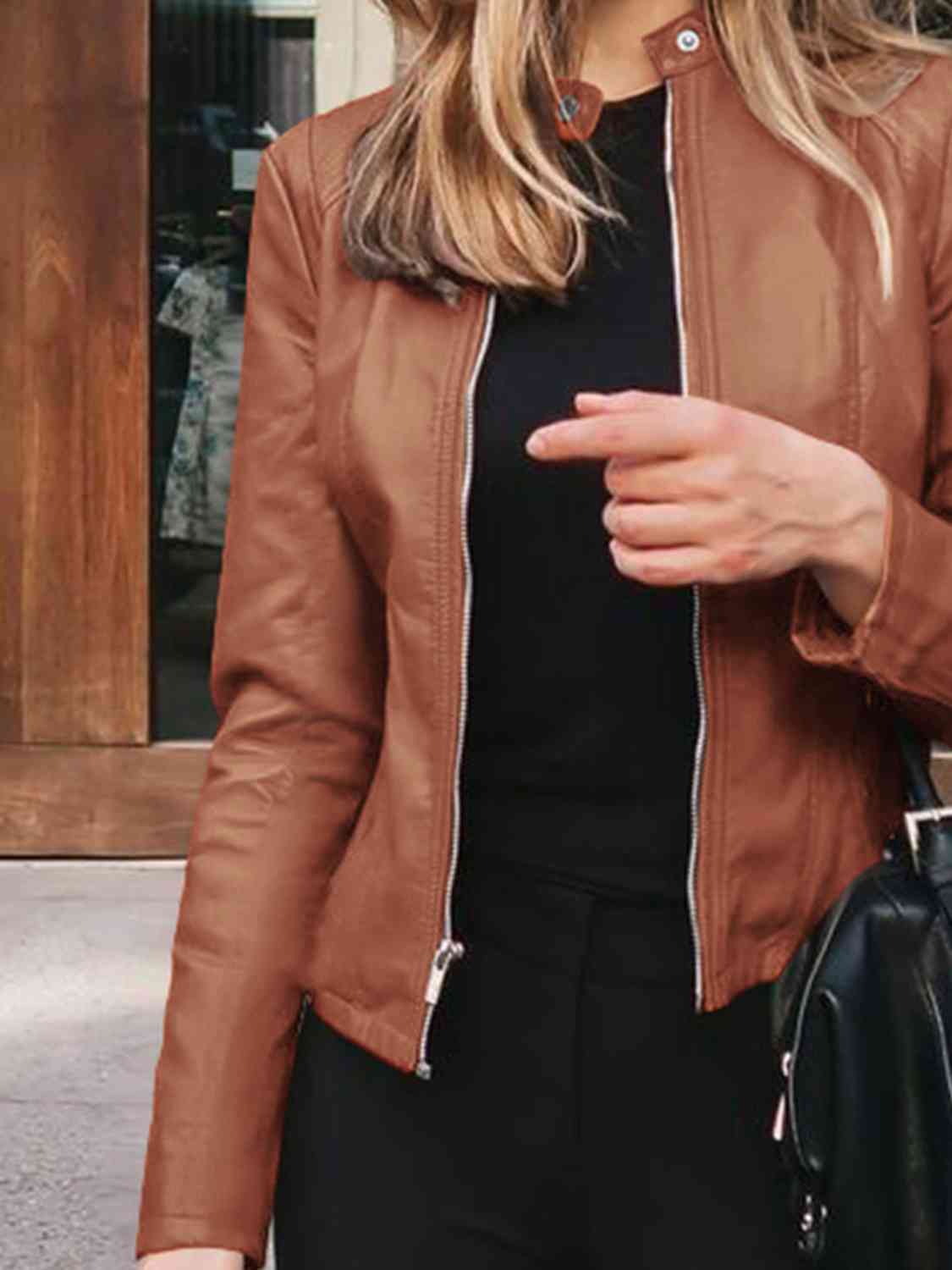 Veste zippée à col montant