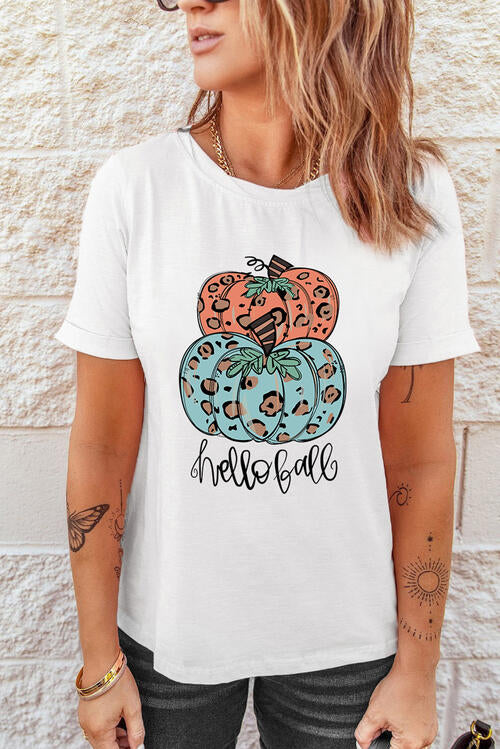 T-shirt à manches courtes avec motif citrouille