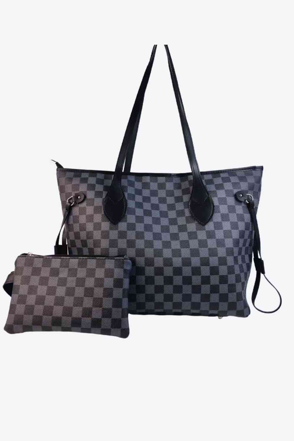 Ensemble de sacs à carreaux en PVC deux pièces