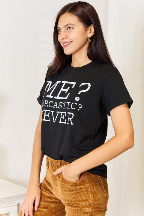 T-shirt col rond graphique Simply Love Letter