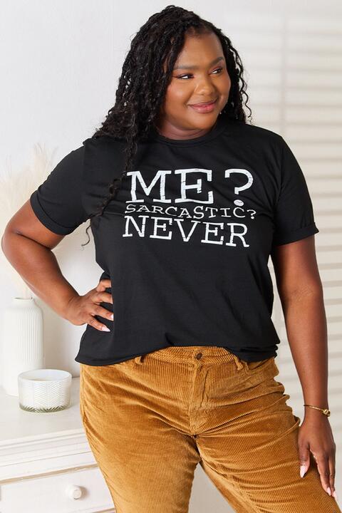 T-shirt col rond graphique Simply Love Letter
