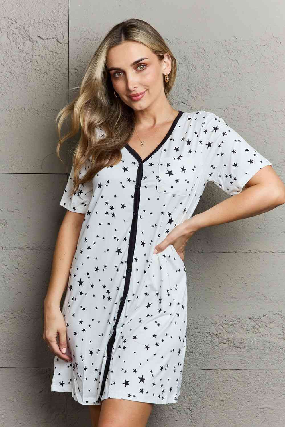 Robe de nuit boutonnée matelassée MOON NITE
