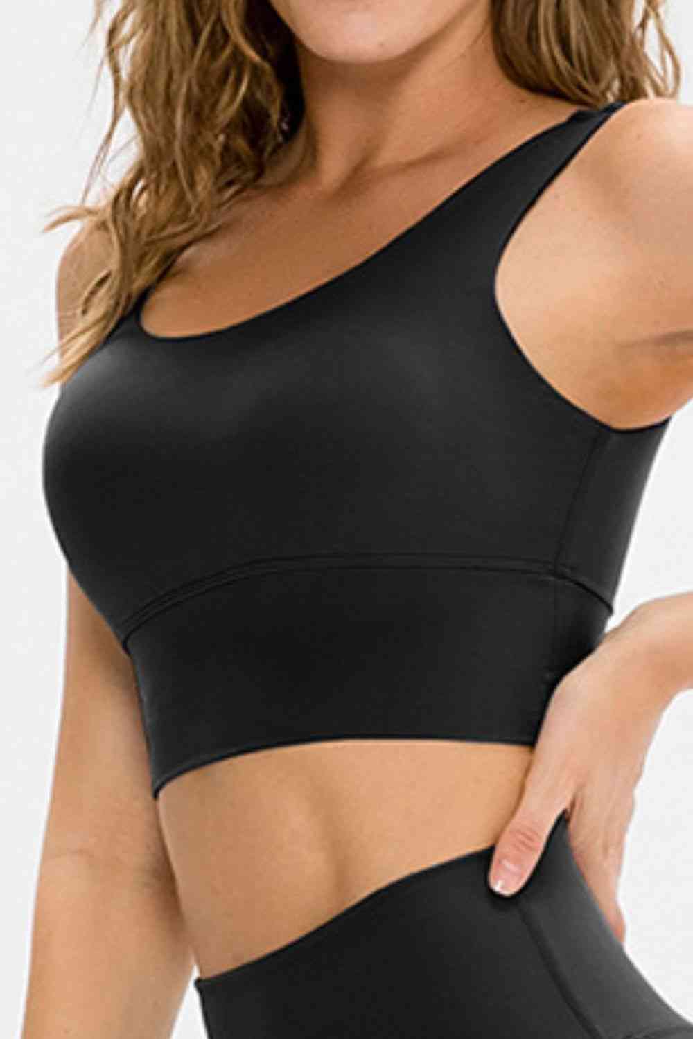 Soutien-gorge de sport long à col rond