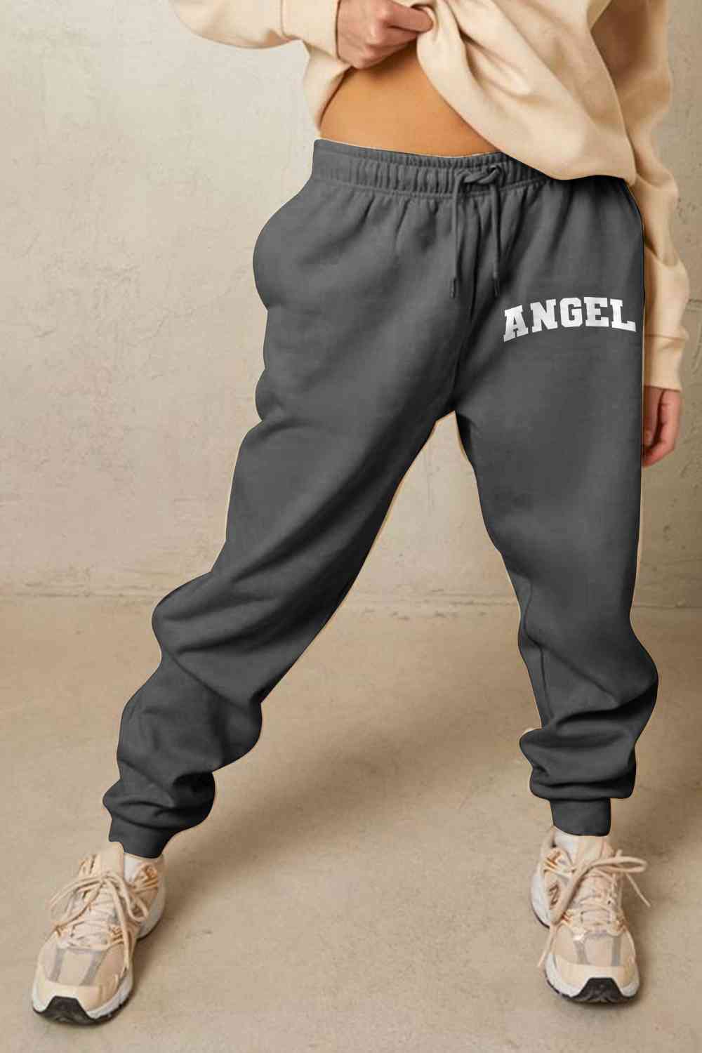 Pantalon de survêtement long à cordon de serrage et motif ange Simply Love