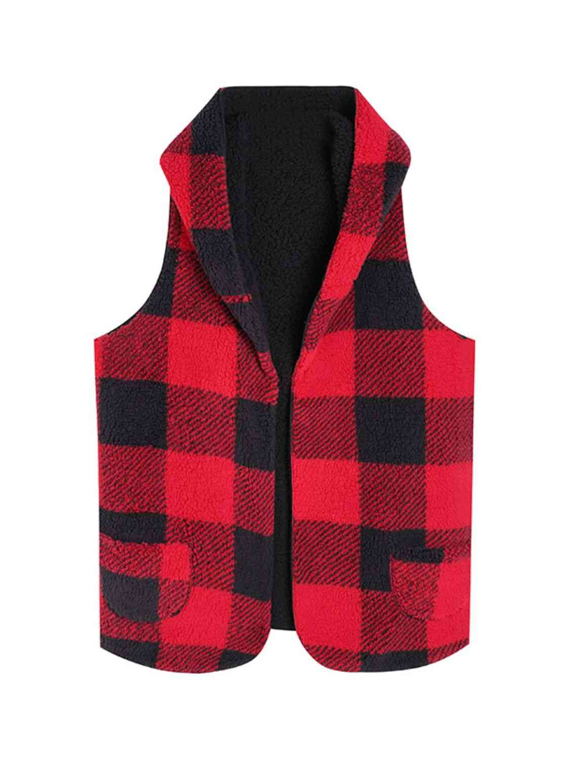Gilet à capuche à carreaux