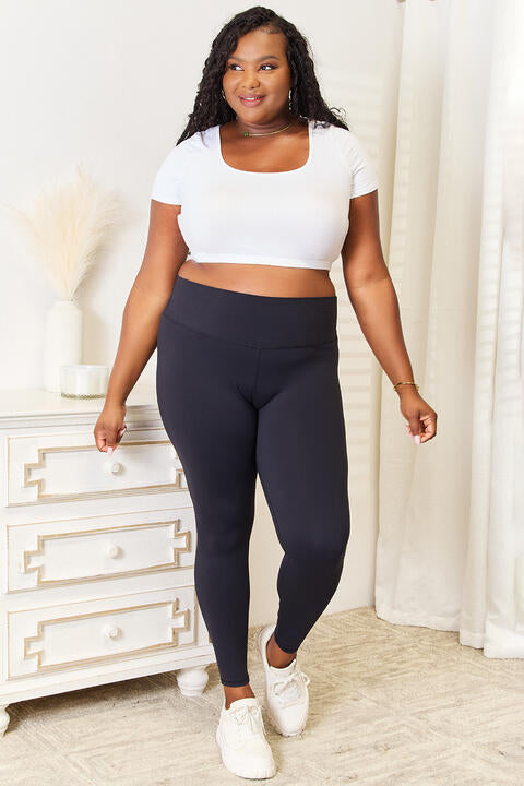 Leggings de sport à taille large Double Take