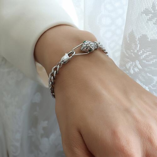 Bracelet en acier titane avec chaîne à tête de serpent