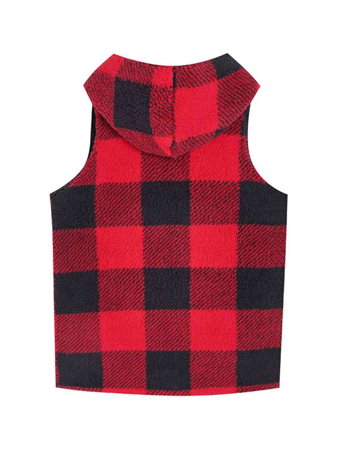 Gilet à capuche à carreaux