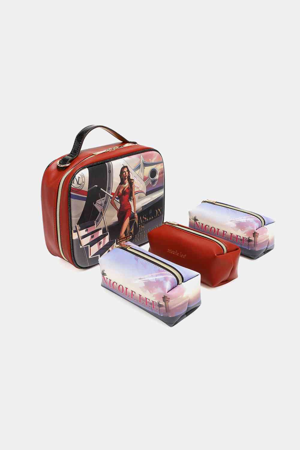 Sac à main imprimé Nicole Lee USA avec trois pochettes