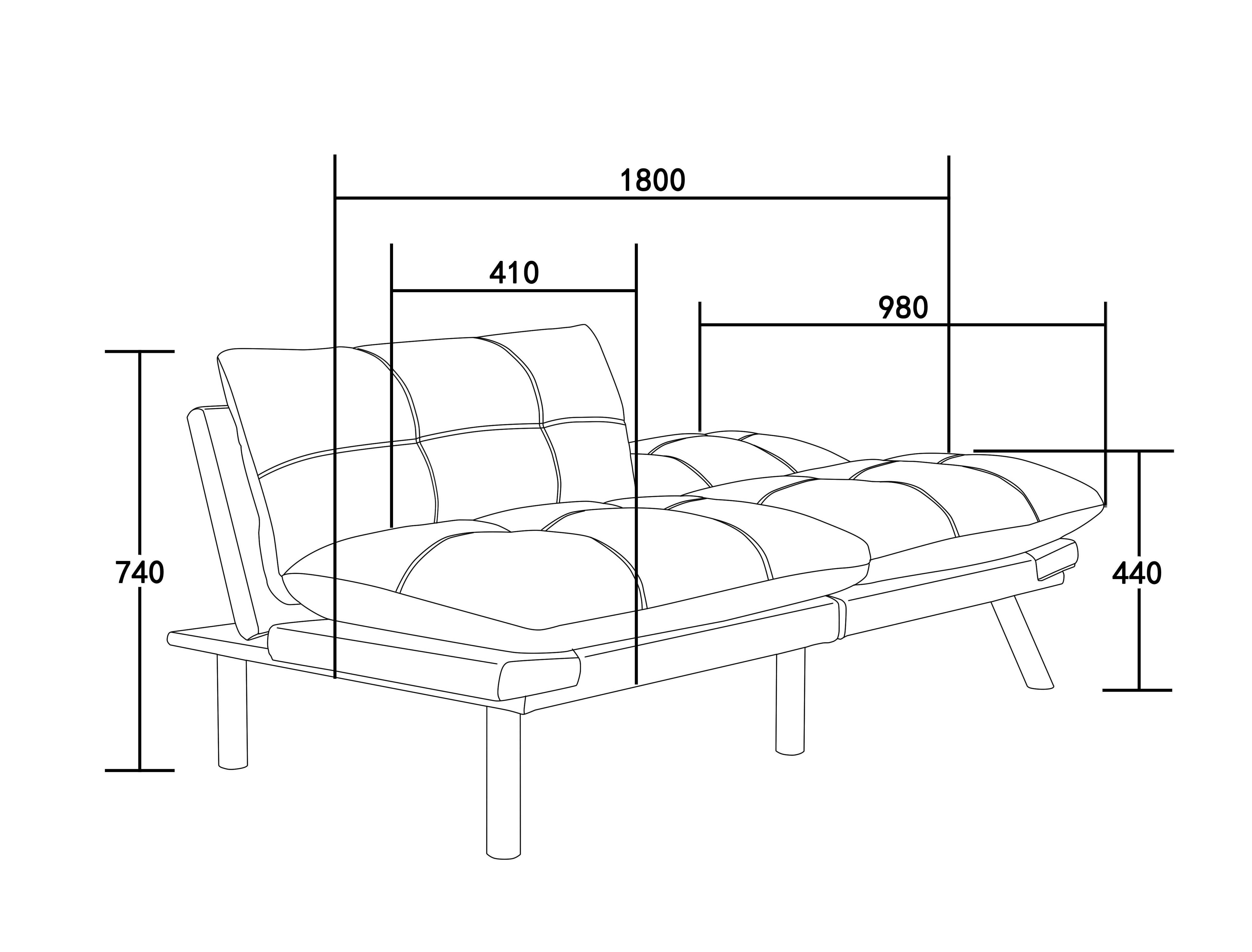 Leatehr Feeling Brown Convertible Folding Modern sofa Bed