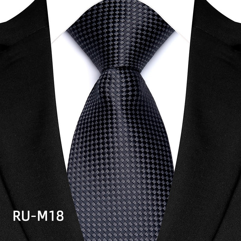 High density striped small flower men's business suit tie