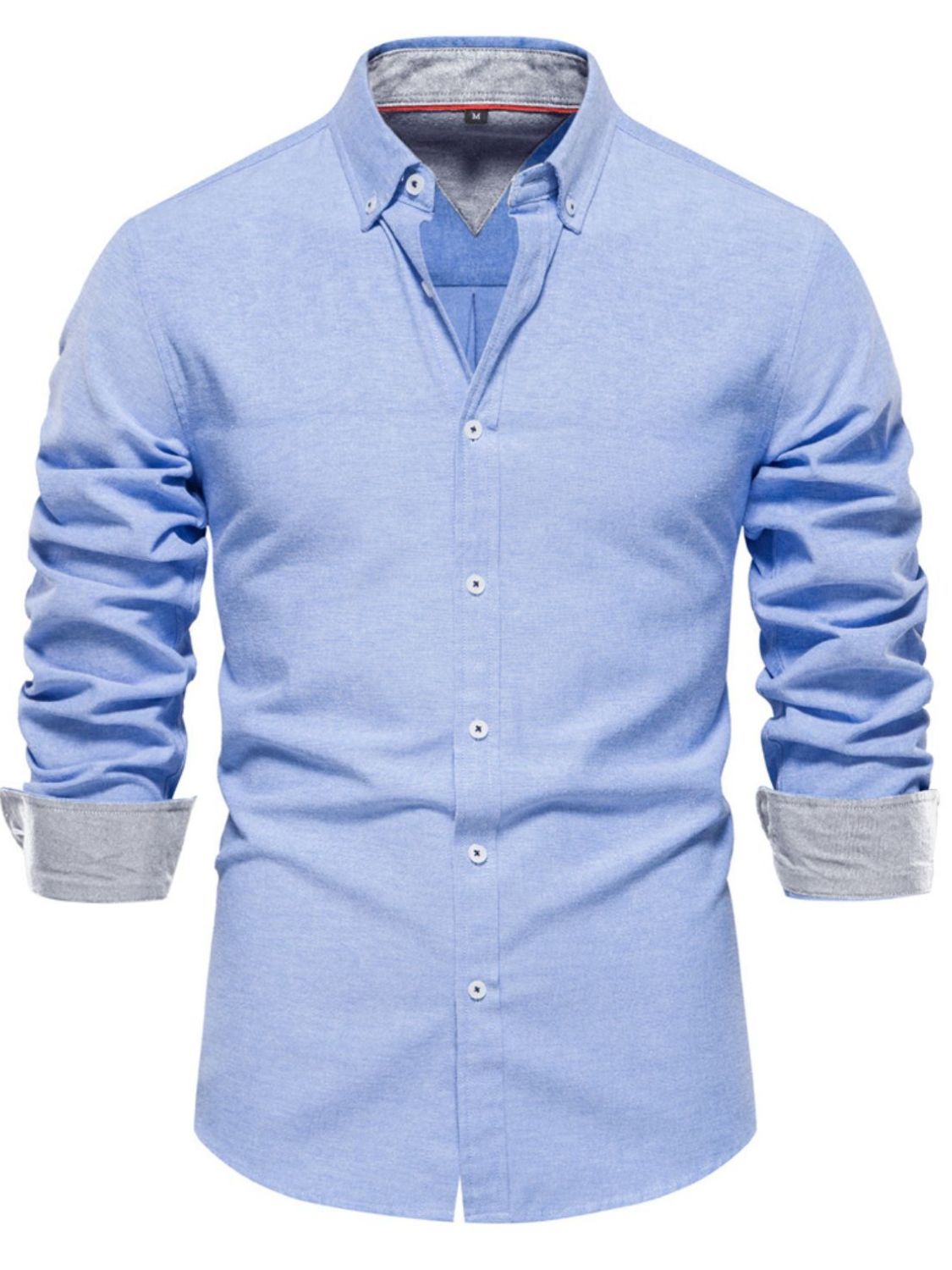 Button down collared neck shirt, Dusty Blue