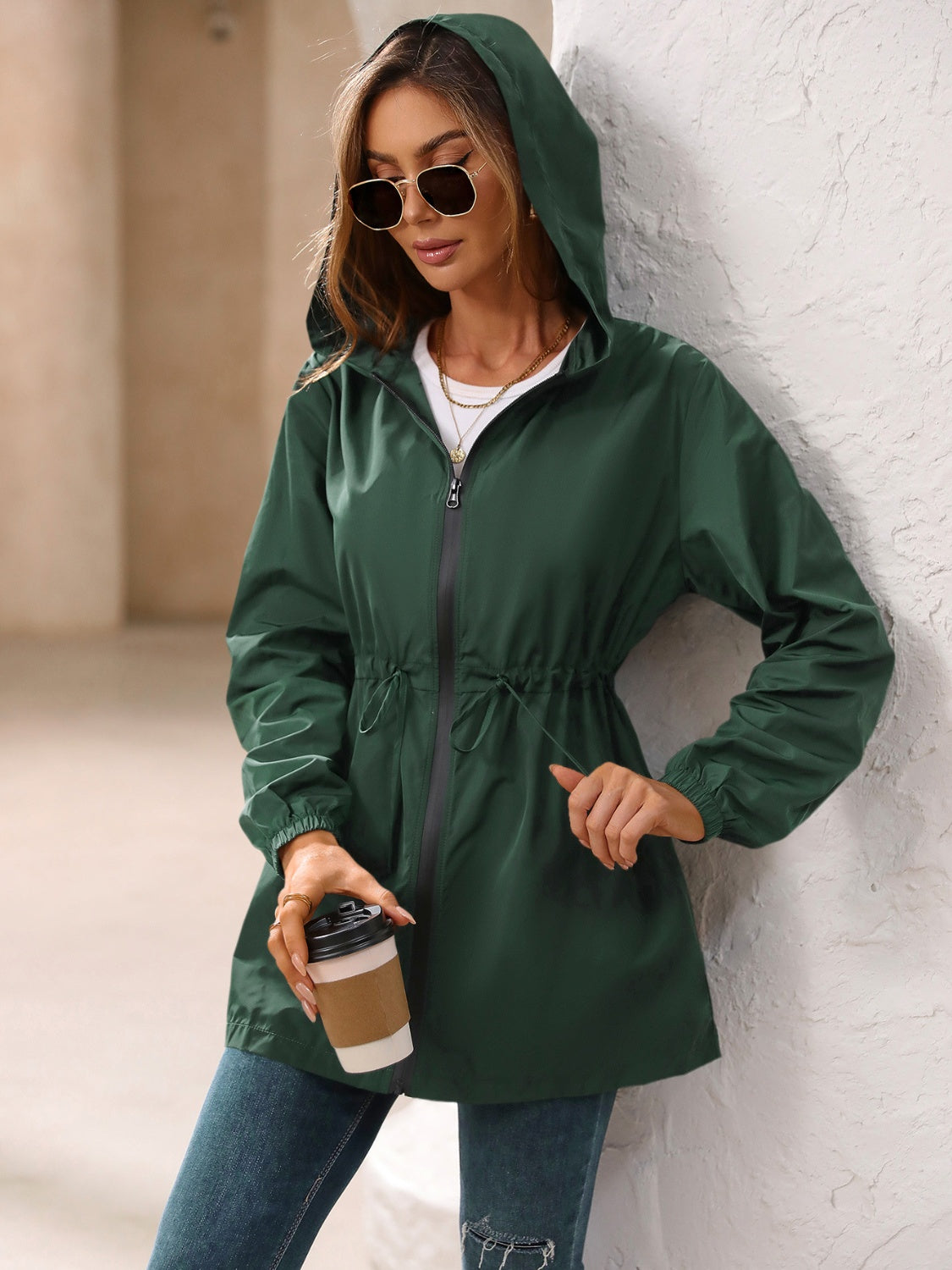 Hooded zip jacket