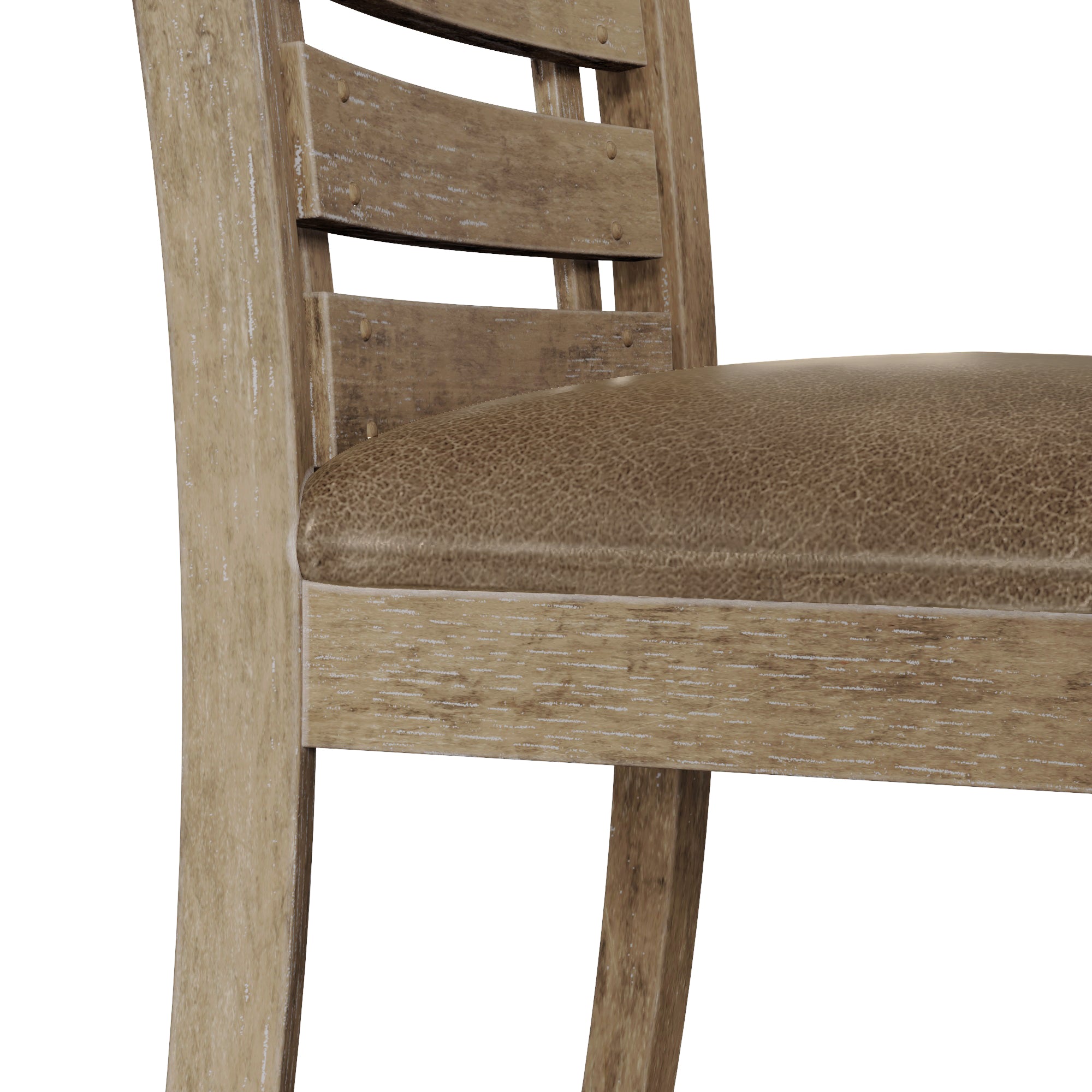 Set of 2 Dining Chairs Modern Farmhouse Rustic Look Distressed Design Ladderback Solid Wood