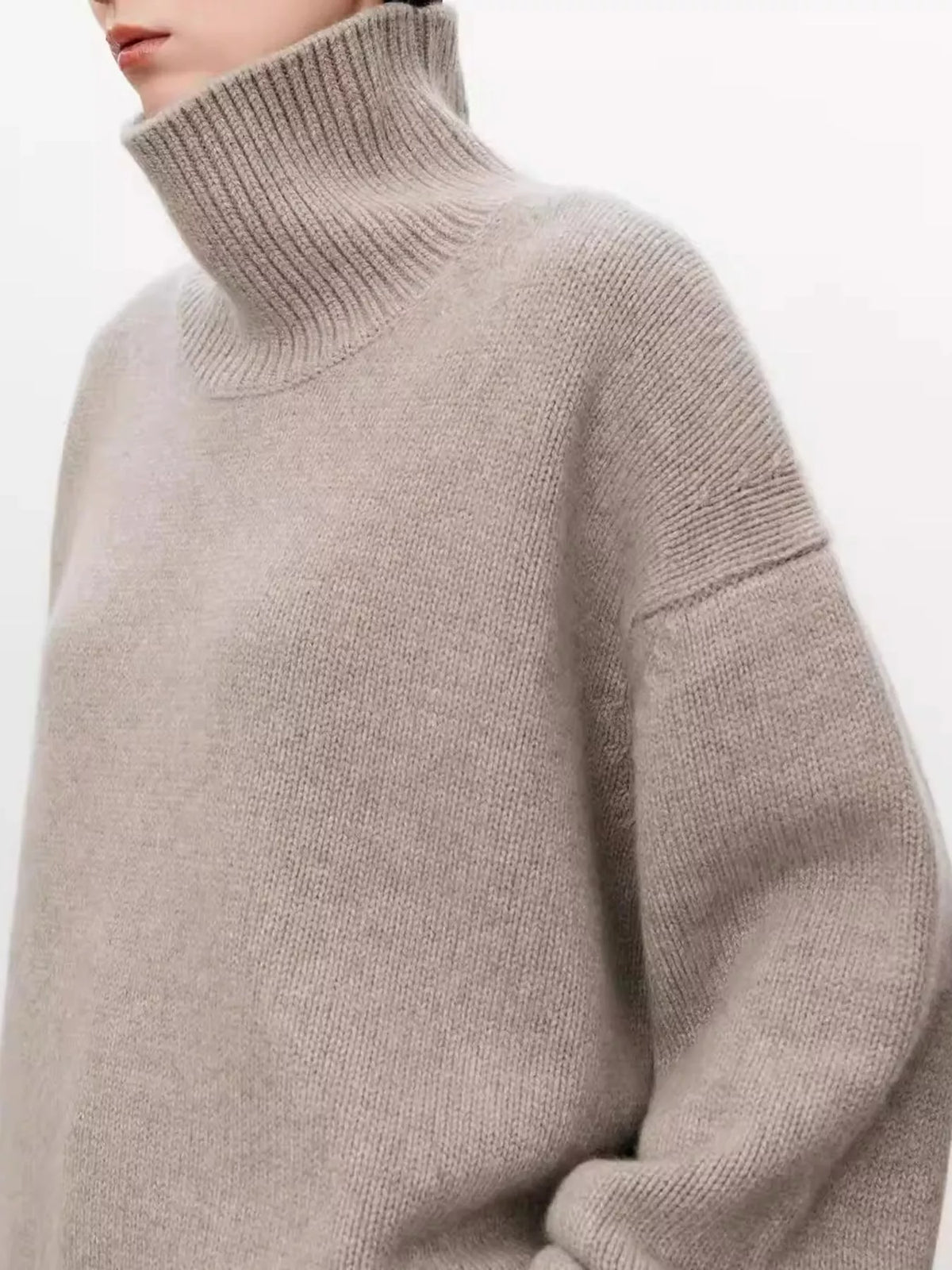 Oversized Turtleneck Wool Sweater