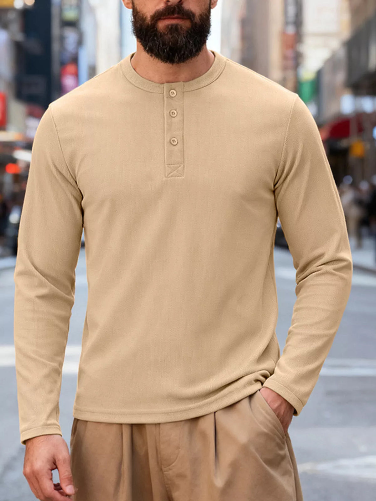 Long-sleeve henley