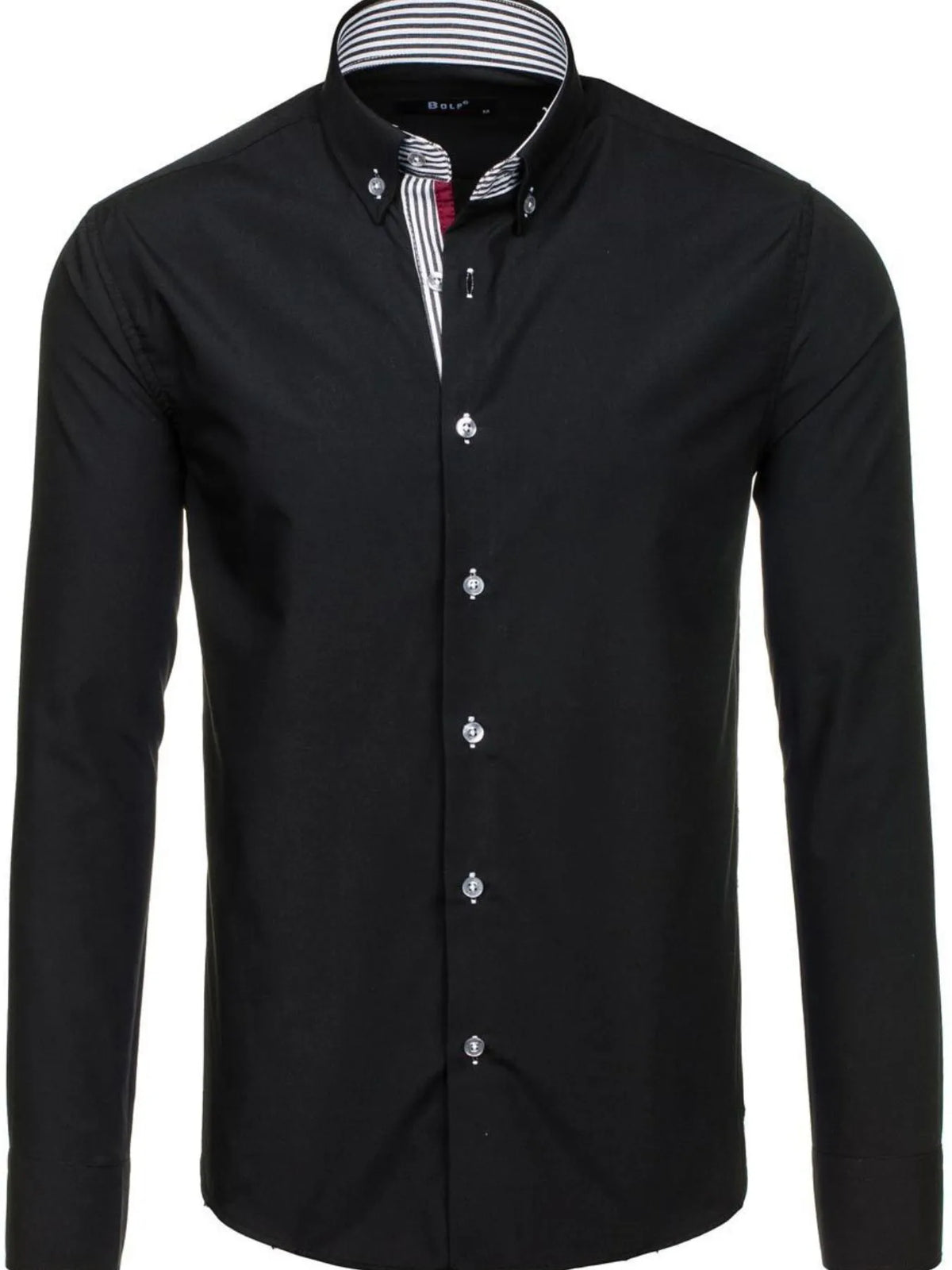 Button-down shirt with striped detail