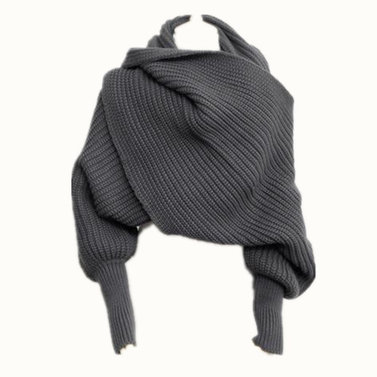 Rib-knit wrap scarf