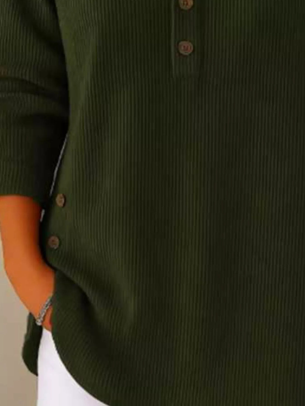 Corduroy button top