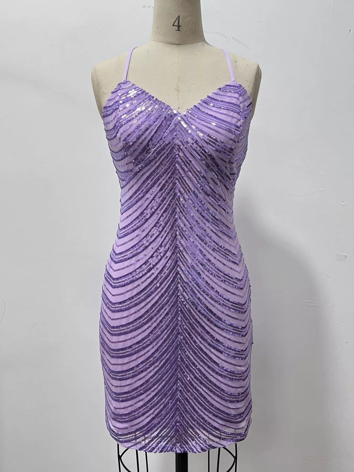 Sequin cami mini dress – purple
