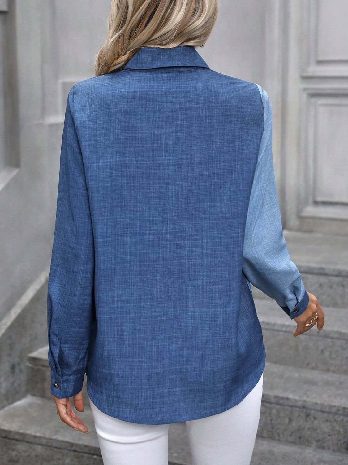 Contrast-collar shirt