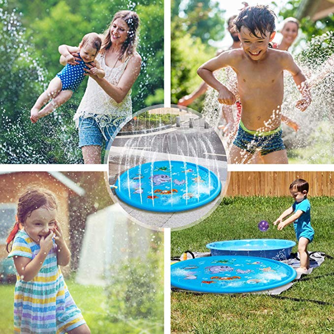 170 CM Summer Children's Baby Play Water Mat Games Beach Pad Lawn Inflatable Spray Water Cushion Toys Outdoor Tub Swiming Pool