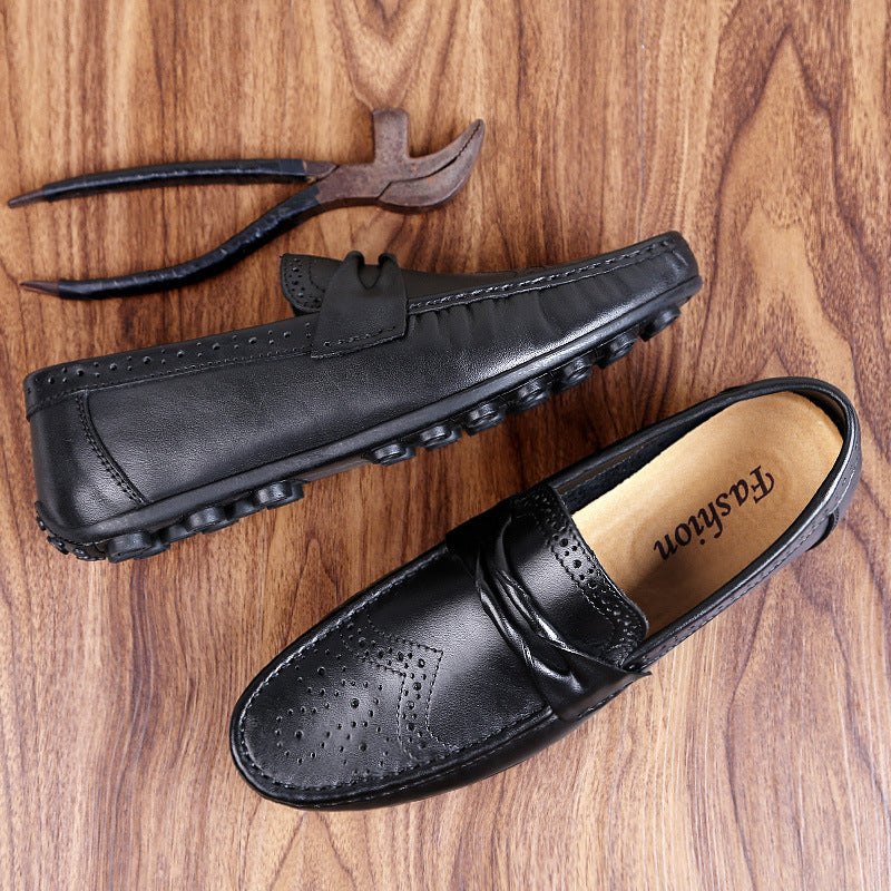 Leather driving loafers