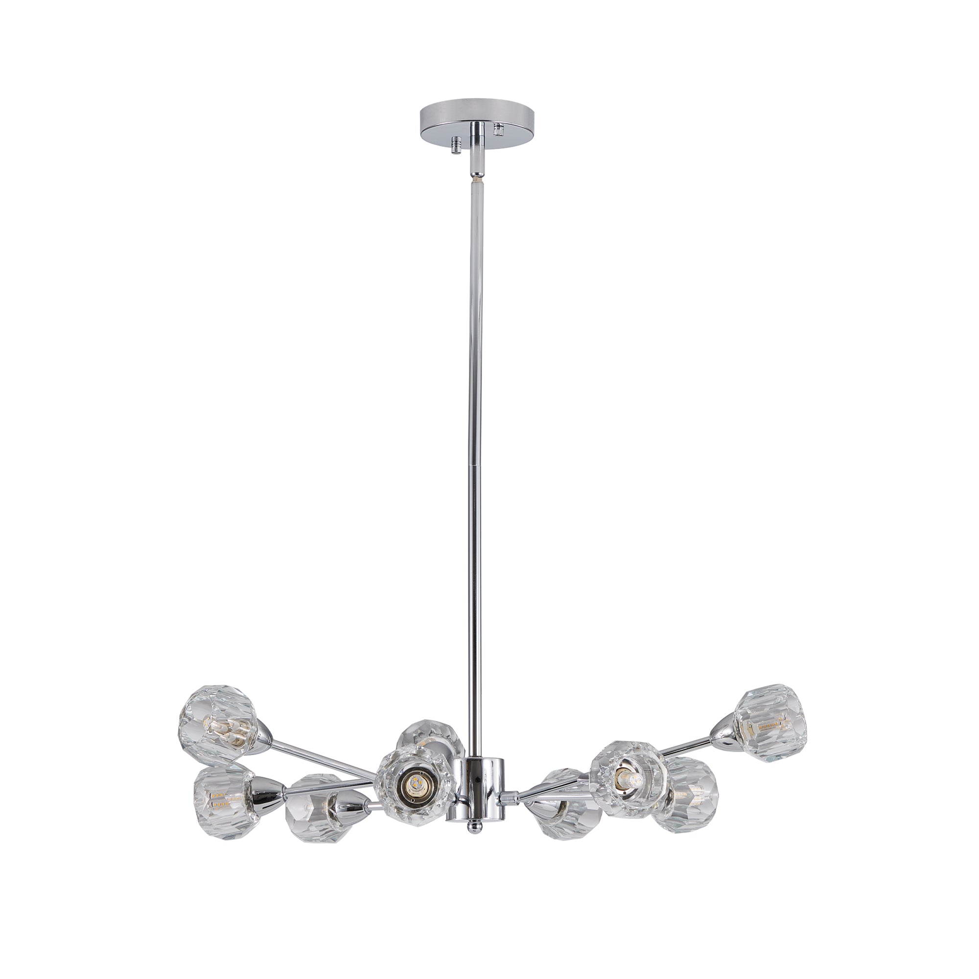 Modern Crystal Chandeliers, 9 Lights Chrome Chandelier for Living Room Bedroom (Bulbs Not Included)