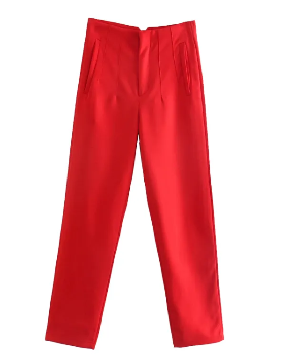High-rise tapered trousers