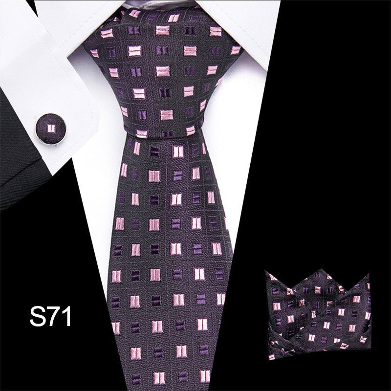 Men's tie three piece set cashew flower series fashion tie