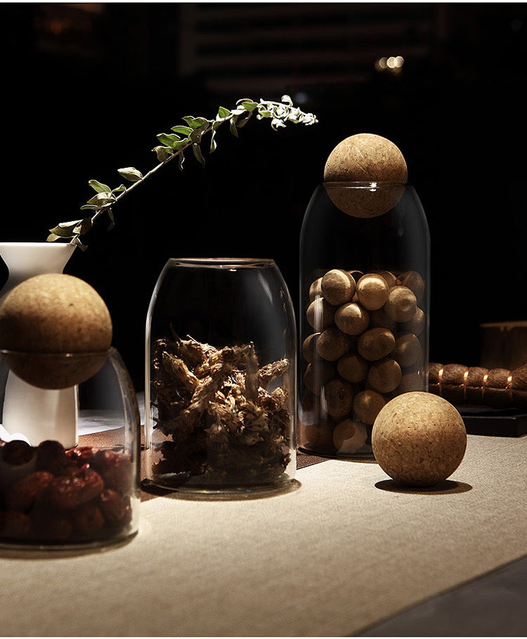 Cork-top glass jars
