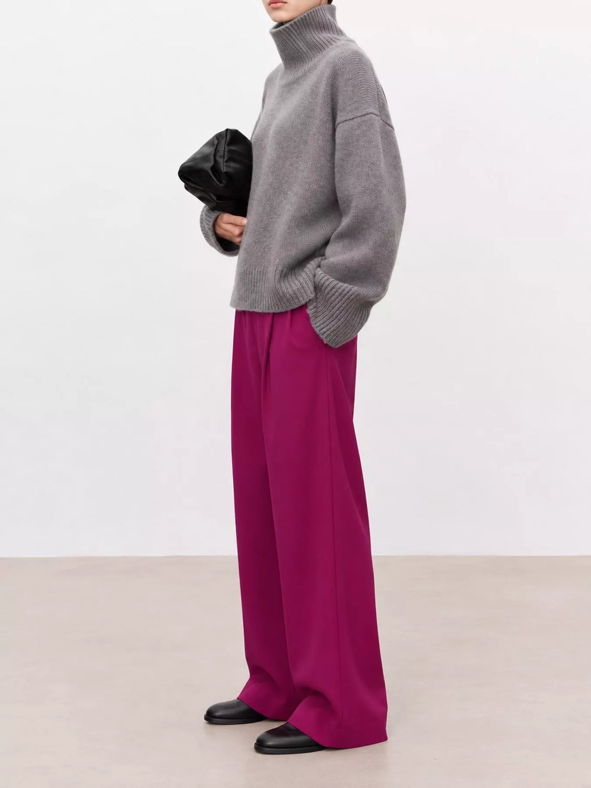 Oversized Turtleneck Wool Sweater