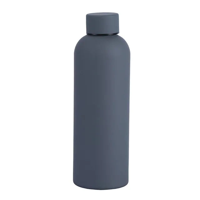 500/750ML Small Mouth Thermos Cup, Outdoor Stainless Steel Bottle, Rubber Paint Sports Kettle, Thickened Double Water Cup