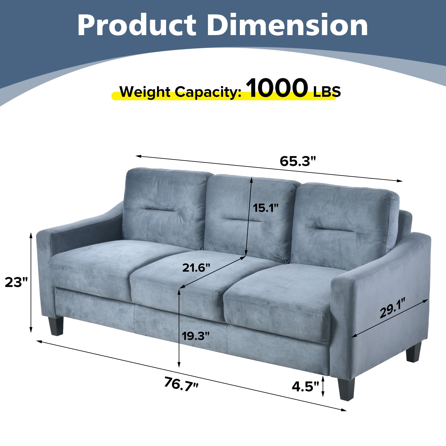 Gray Couch Comfortable Sectional Couches and Sofas for Living Room Office Small Space Chenille