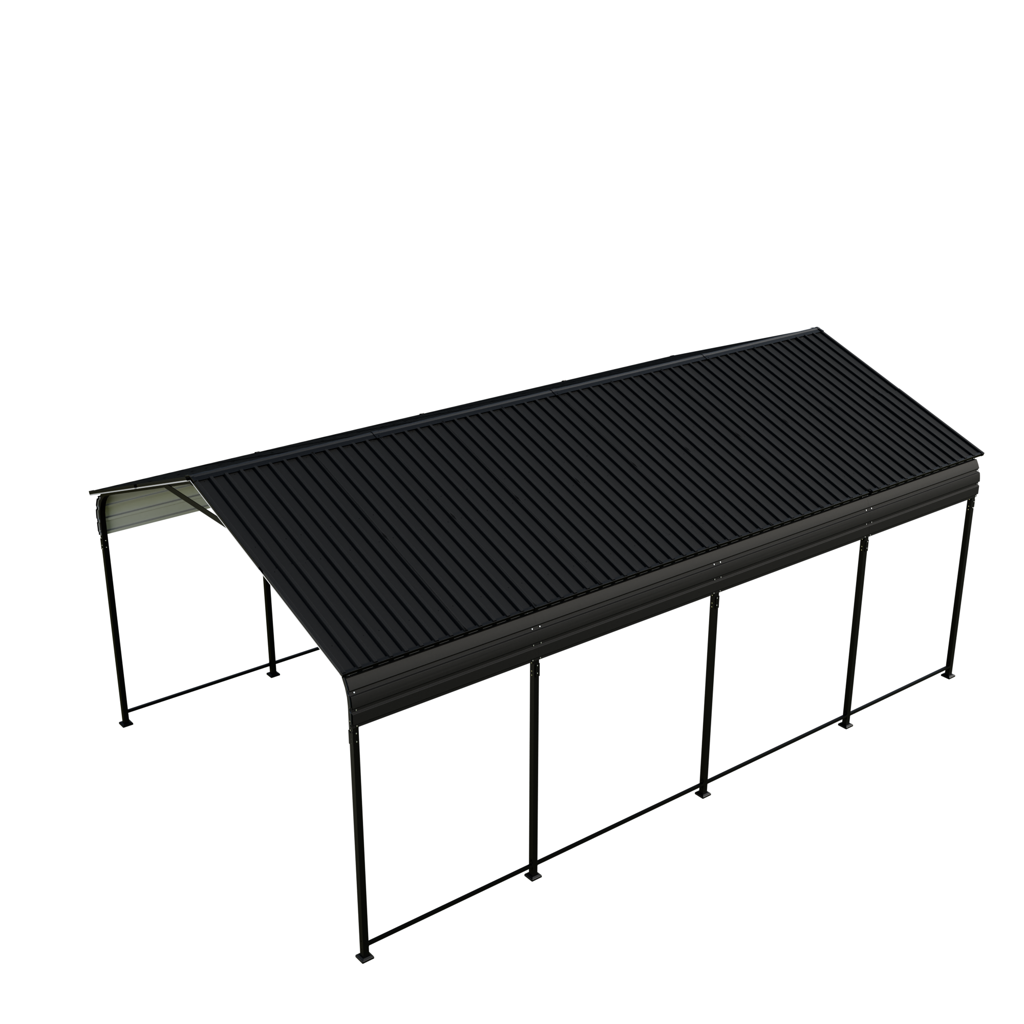 Carport 12x20 FT Heavy Duty Carport CanopyUpdated Frame Structure Galvanized Steel Roof and Enhanced BaseMetal dark Grey