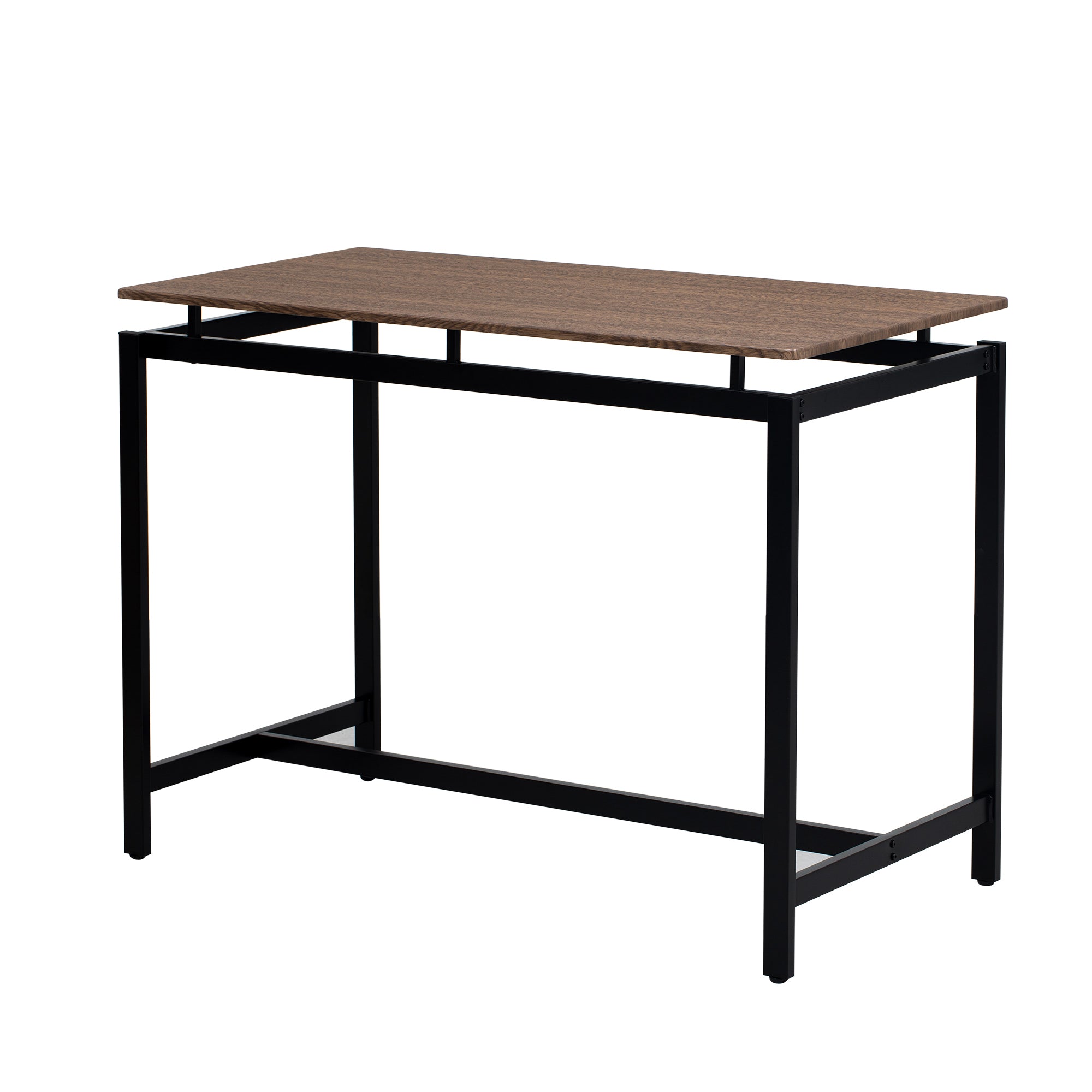 TREXM 5-piece compact bar table with table and stool - modern industrial design (dark brown)