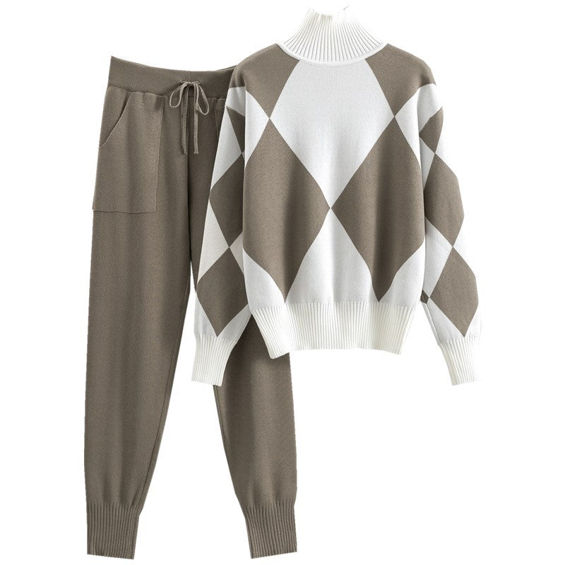 Ribbed knit two-piece set