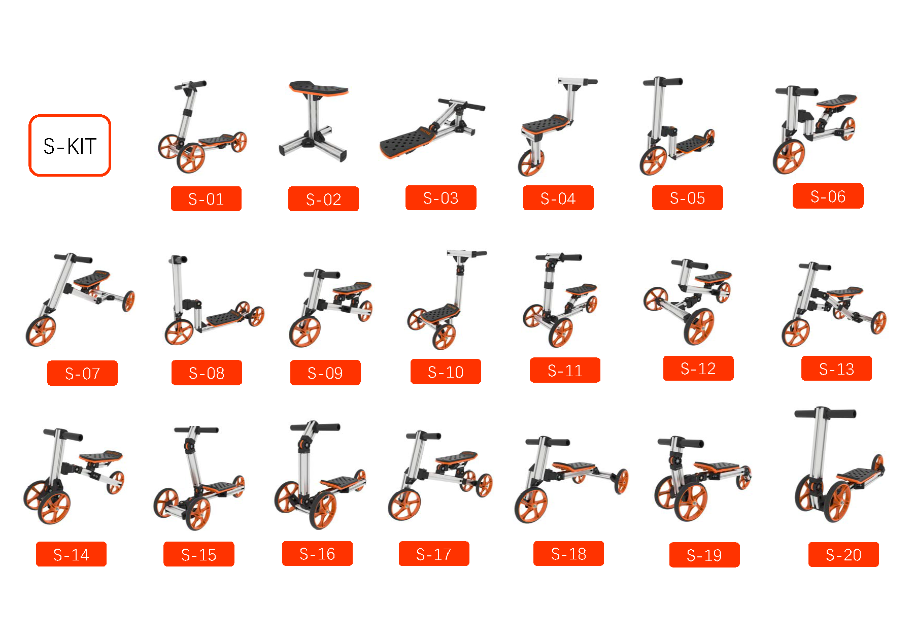 Modular design High-strength material electric innovation kart, more than 20 kinds of assembly methods