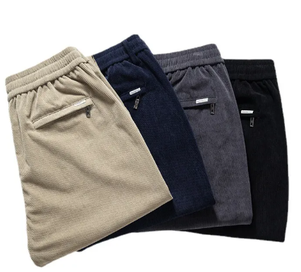 Corduroy drawstring trousers