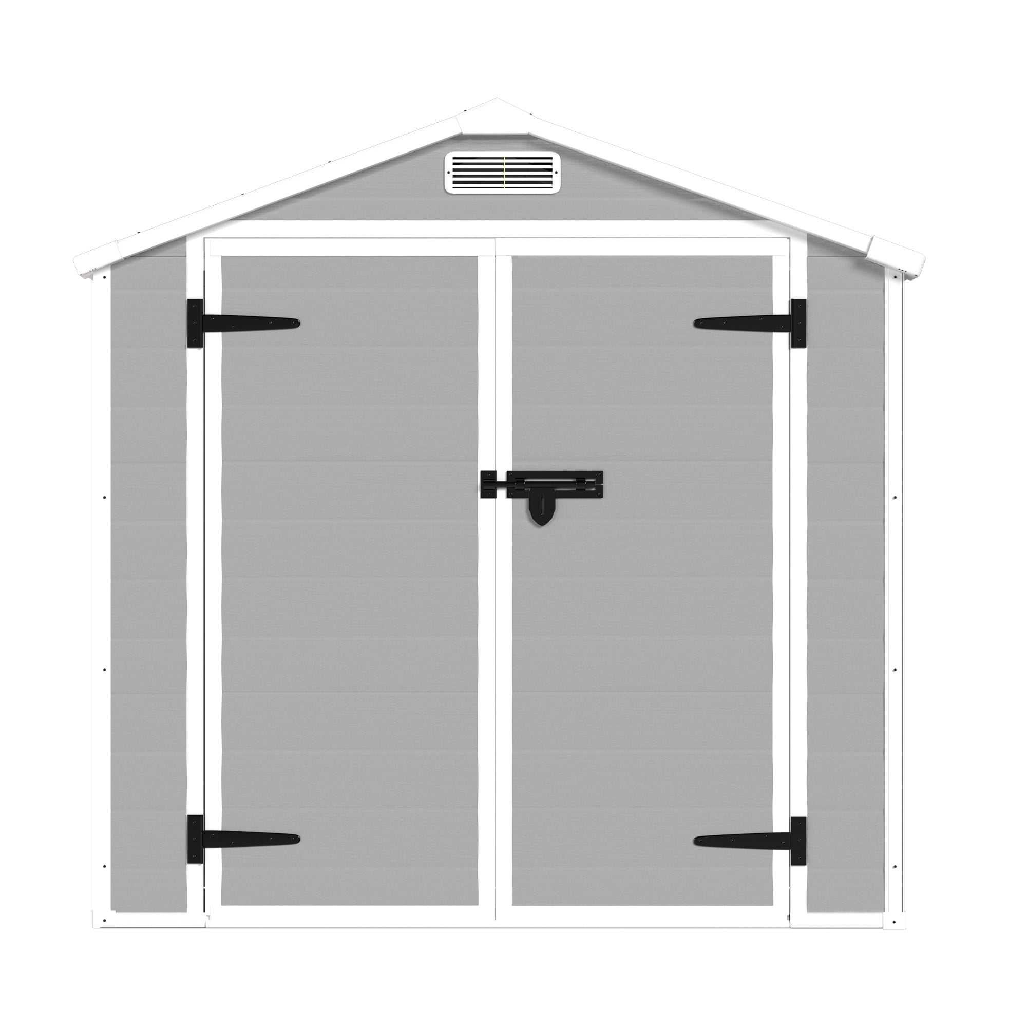 6' x 4.4' Resin Weather Resistant Outdoor Storage Shed with Floor for Garden,Backyard,Pool Tool, Light Grey