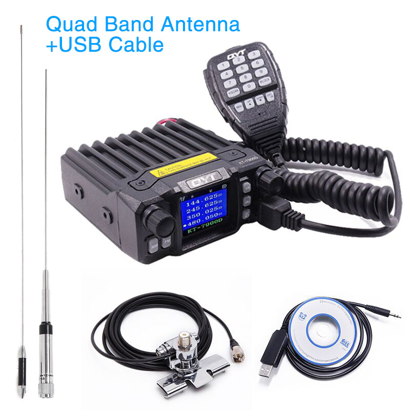 KT-7900D Mini Mobile Radio KT7900D Quad Band Quad standby 136-174MHz/220-260MHz/350-390MHz/400-480MHZ Car 4 Bands CB Radio