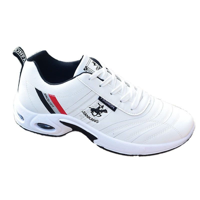 Leather oversized white casual men's shoes, board shoes, waterproof running white shoes for teenagers