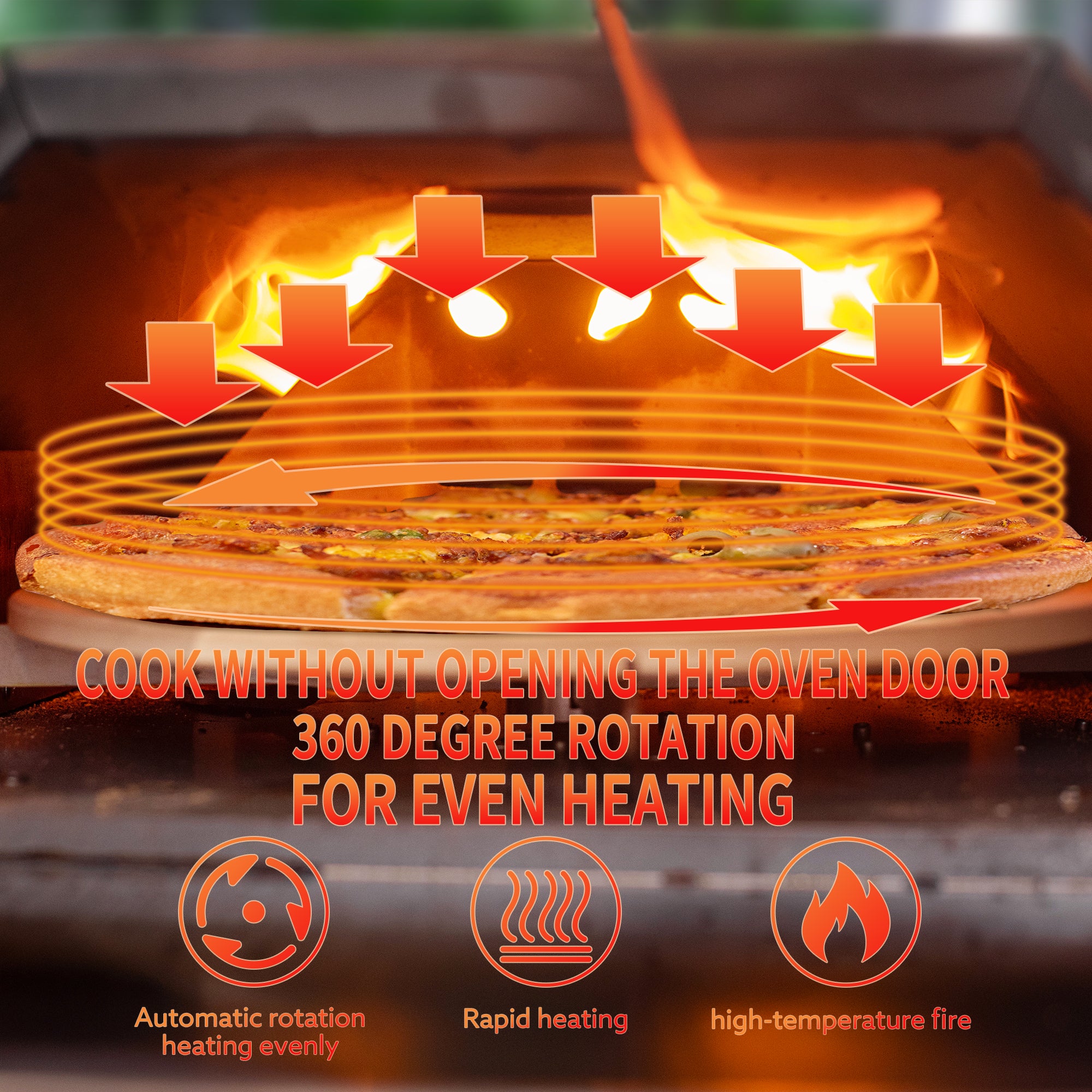 Black 12 Wood Fired Outdoor Pizza Oven - Portable Hard Wood Pellet Pizza Oven