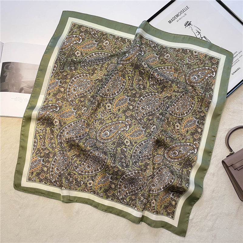 Retro printed scarves cashew nuts versatile temperament scarves women's small square scarves decorative scarves