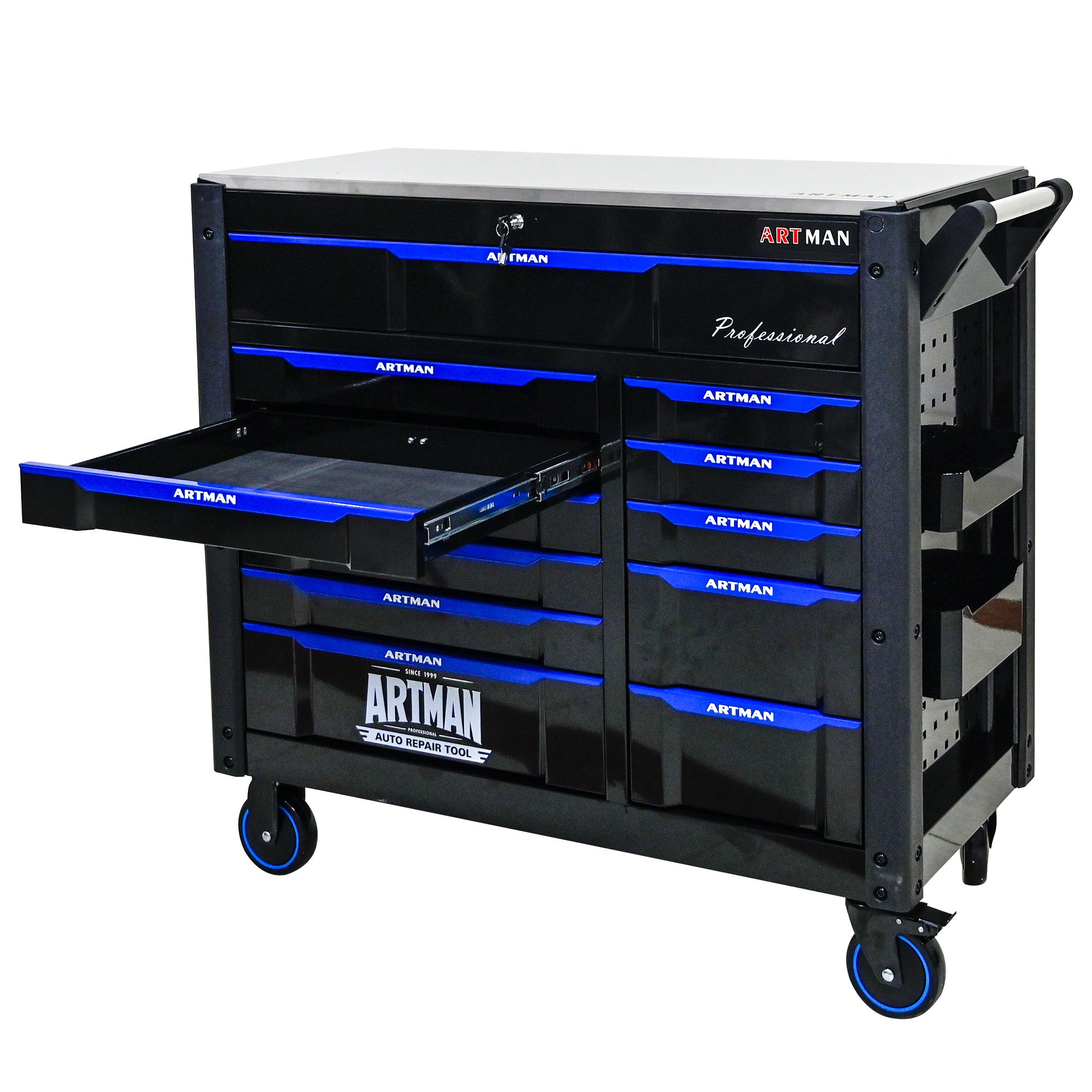 12-Layer Drawer Multi-Purpose Tool Cart With Wheels, Iron Top