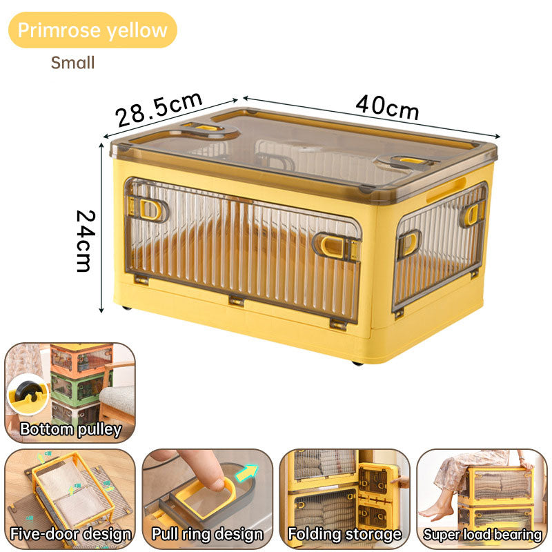 Cabinet clothes clothing quilt storage box household transparent plastic folding box snack toy finishing box