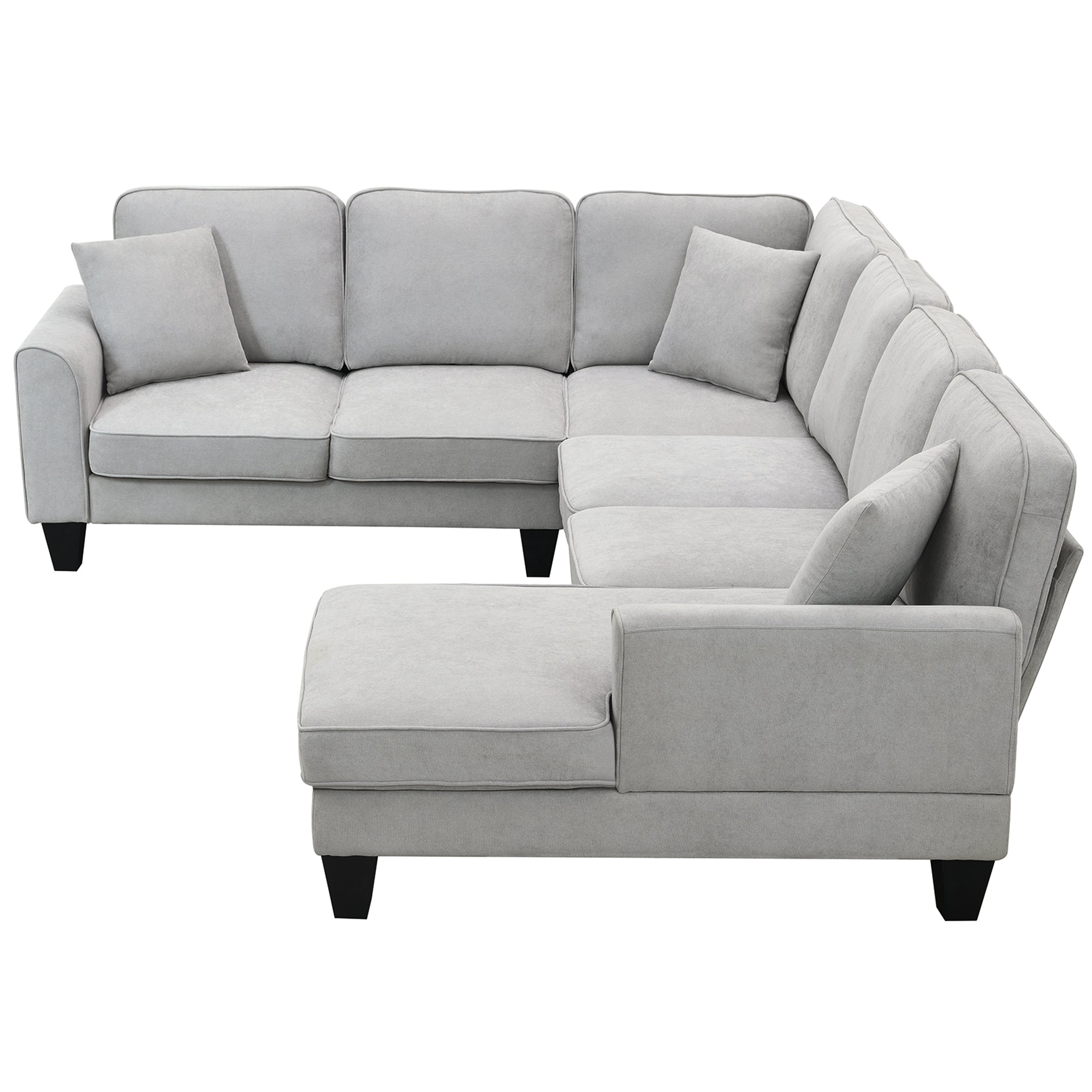 [VIDEO provided] [New] 108*85.5" Modern U Shape Sectional Sofa 7 Seat Fabric Sectional Sofa Set