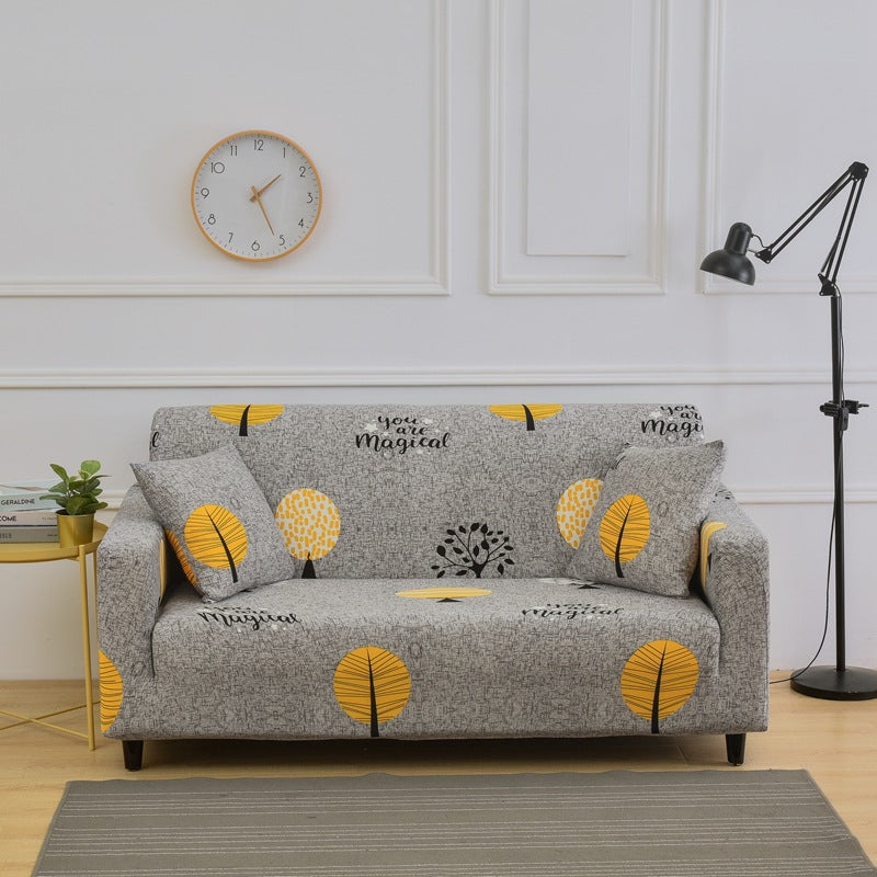 Four season sofa cover with full elastic sofa cover and fabric combination anti slip cover
