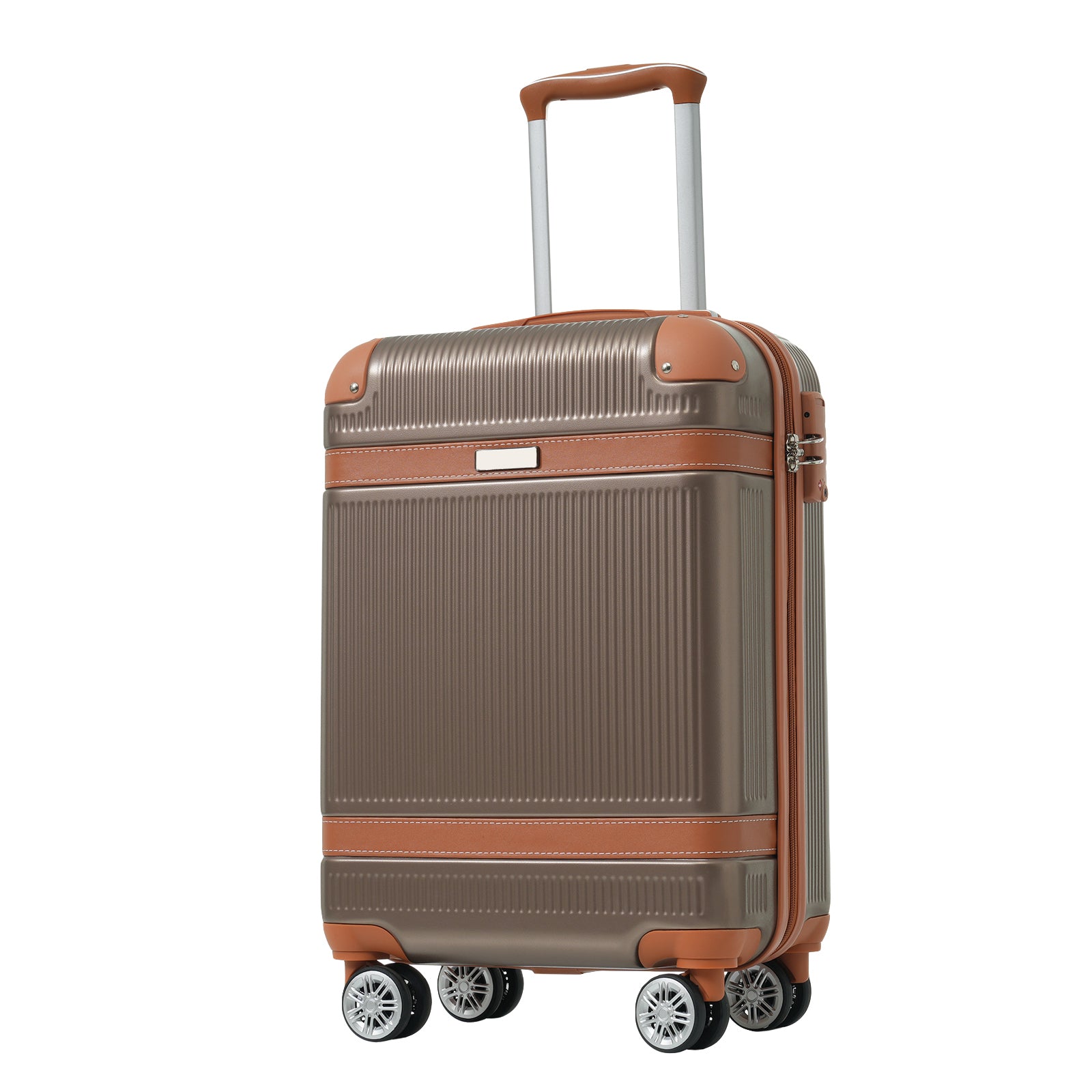 Hardshell Luggage Sets 3 Piece Carry-on Suitcase Double Spinner Wheels with TSA Lock for Men Women, Coppery (20in)