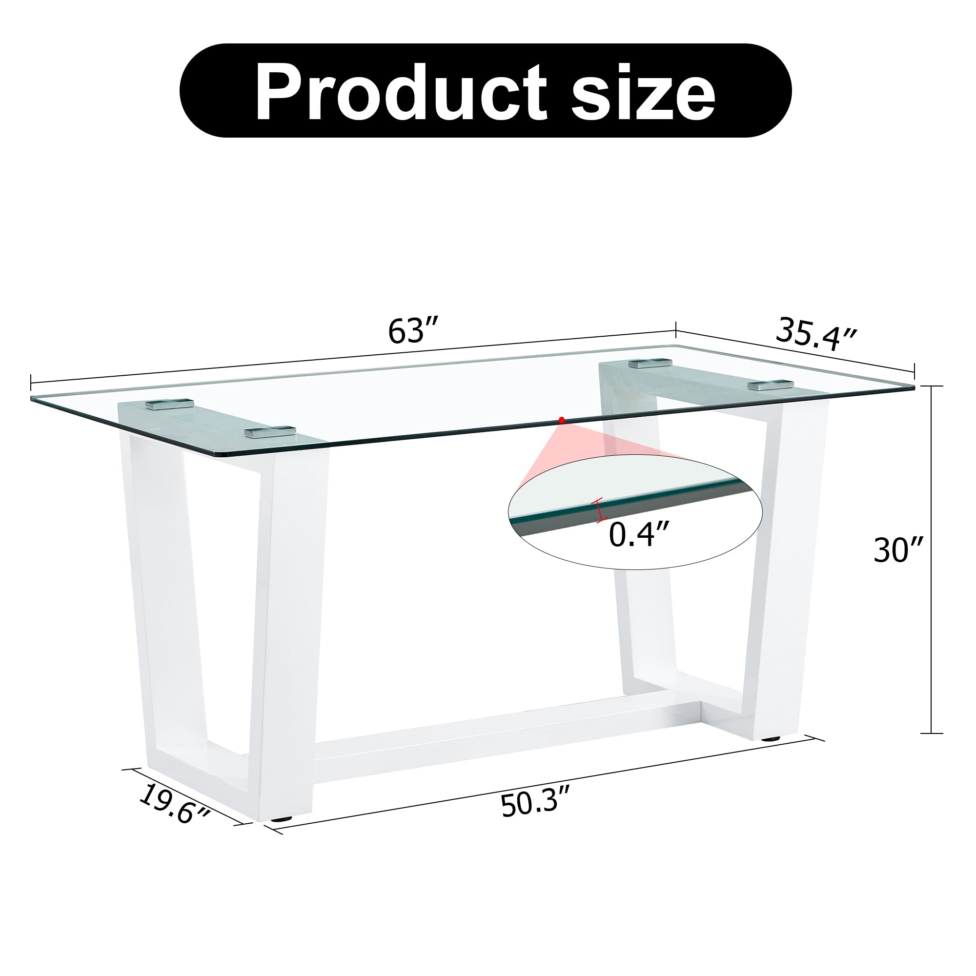 Glass Dining Table Large Modern Minimalist Rectangular